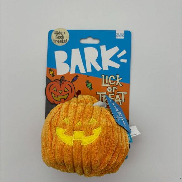 BARK Halloween Eek-A-Boo Lick or Treat Hide & Seek Treats Pumpkin Plush Dog Toy - Picture 1 of 3